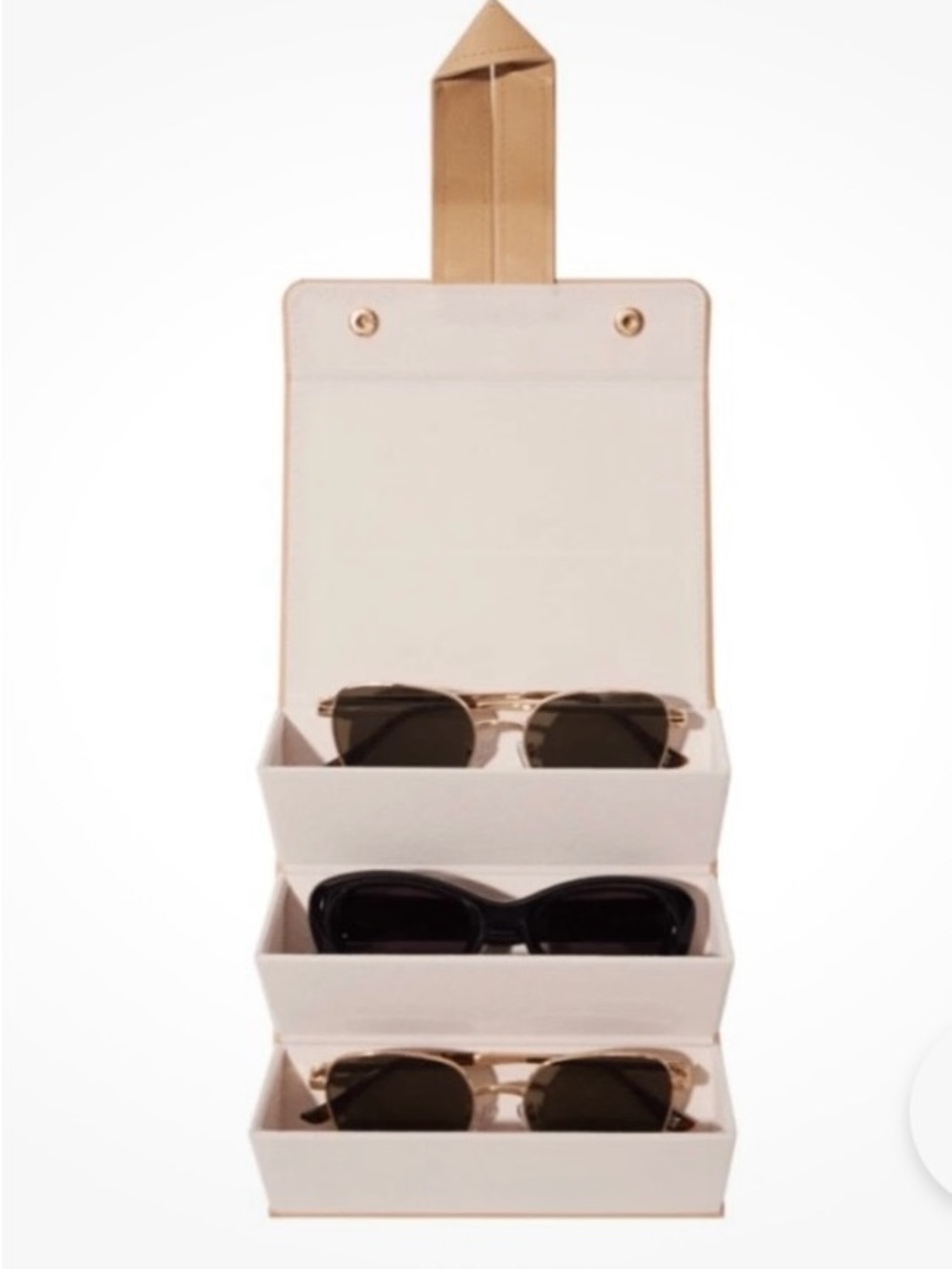 White 3-Tier Sunglass Organizer Case - Brand Unspecified